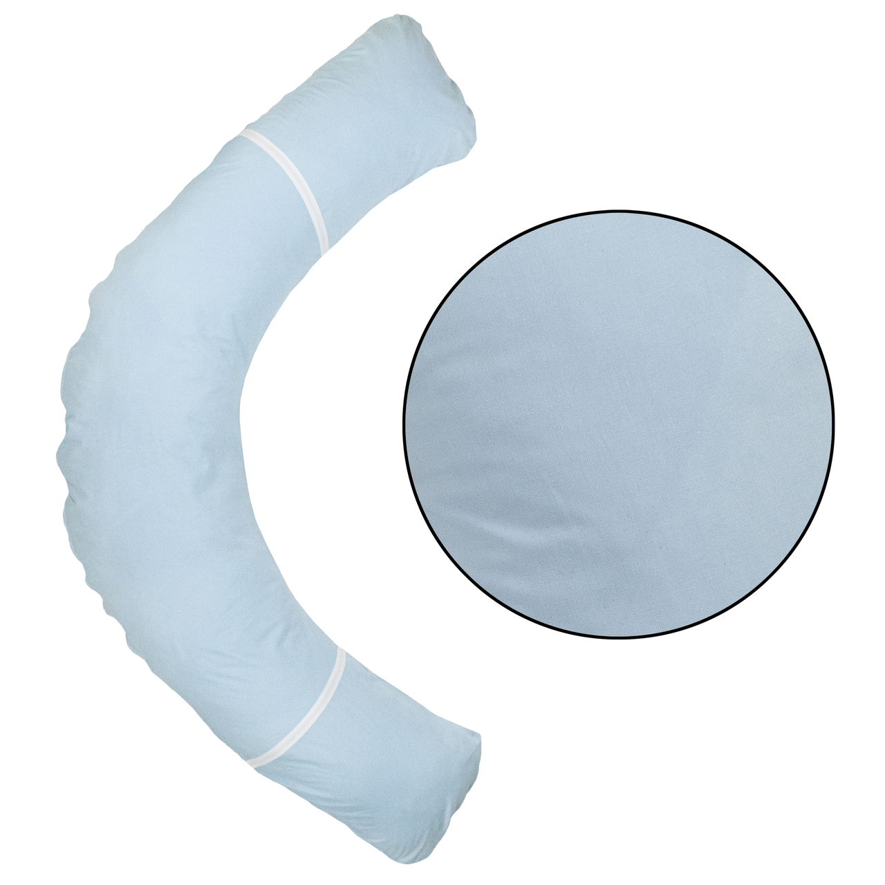 Наволочка на подушку для вагітних та годування Бумеранг 148х66 см Світло-блакитна, фото 1