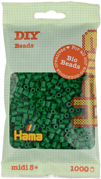 Термомозаїка HAMA Набір зелених БІО намистин MIDI 5+, 1000шт (HM-190-010)