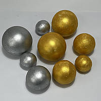 Набір шоколадних сфер світле золото і срібло 9 шт