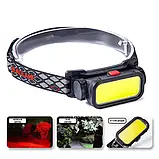 Налобний ліхтарик X-Balog BL-008 COB (біле+червоне світло) microUSB (7_00771), фото 3