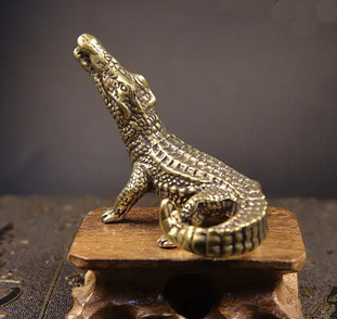 Фігурка з бронзи мініатюра Крокодил, фото 1