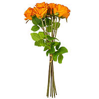 Декоративний букет із троянд, цвіт жовтогарячий, 48 см