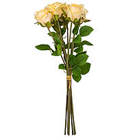 Декоративний букет із троянд, колір кремовий, 48 см