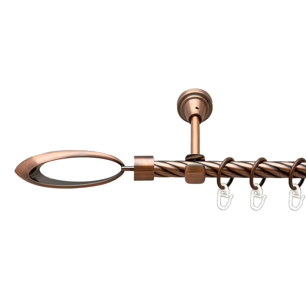 Карниз Orvit Венеція металевий однорядний відкритий скручена труба кільце металеве Мідь 16 мм 300 см (00-00025135), фото 1