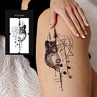Тимчасове водостійке тату TATTOOSHKA "Геометричний вовк"