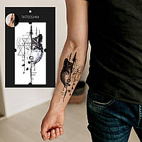 Тимчасове водостійке тату TATTOOSHKA "Геометричний вовк"