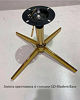 Стілець Fox GD-Modern Base на золотій хрестовині зі стопками, поворотний із регулюванням висоти, м'яке сидіння, фото 3