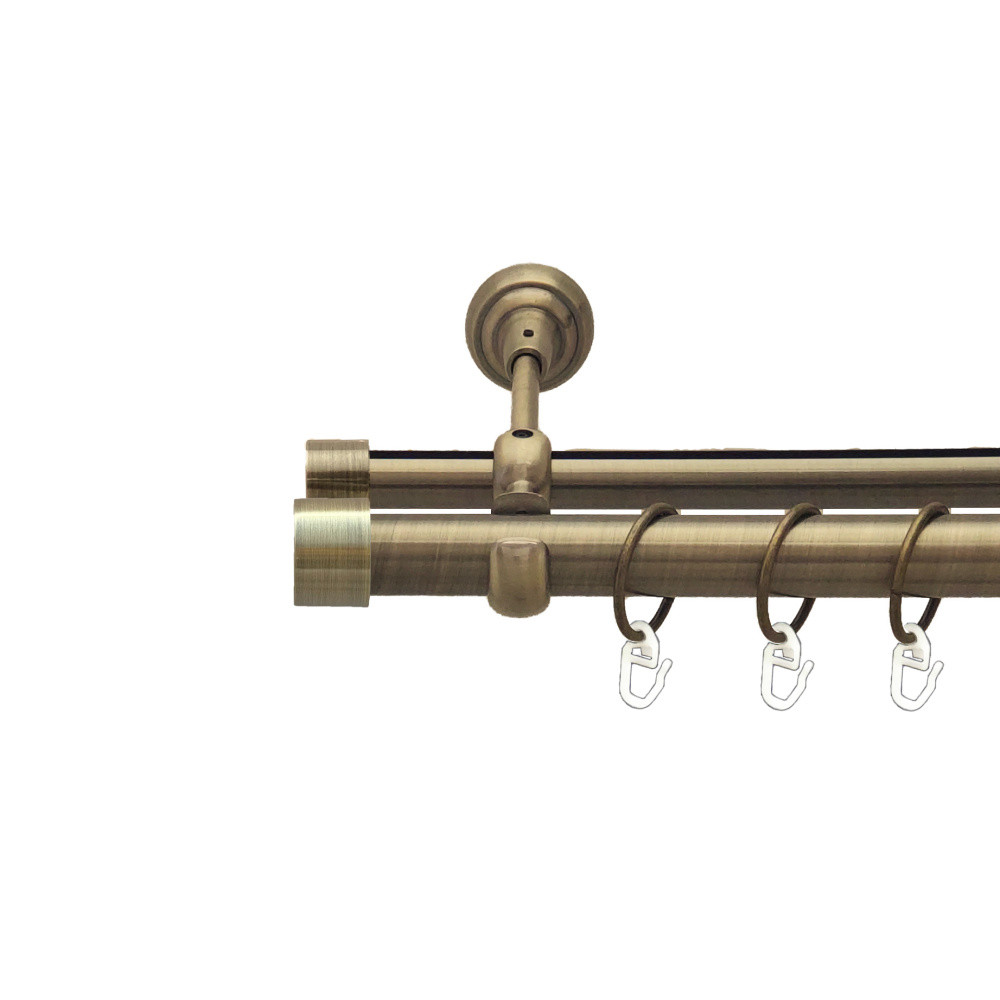 Карниз Orvit Заглушка металевий дворядний опозитний гладка \ профільна труба кільце металеве Антик 25\19 мм 240 см (00-00025650), фото 1