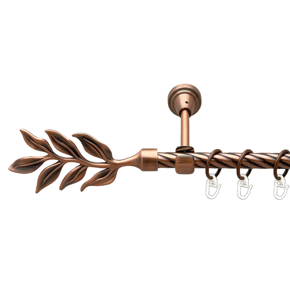 Карниз Orvit Лавр металевий однорядний відкритий скручена труба кільце металеве Мідь 16 мм 300 см (00-00025171), фото 1