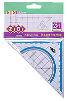 Косинець 2в 1 (140мм, 90 °/45 °, з блакитною смужкою) KIDS Line