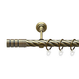 Карниз Orvit Модуло металевий однорядний відкритий скручена труба кільце металеве Антик 25 мм 160 см (00-00025732)