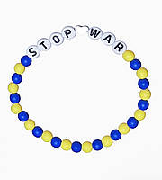 Браслет Stop War із жовтих та синіх намистин