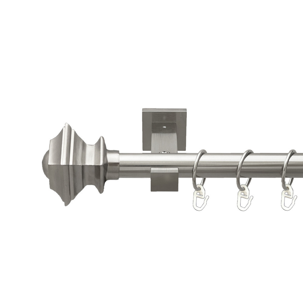 Карниз Orvit Борджеза металевий однорядний техно гладка труба кільце металеве Нержавіюча Сталь 25 мм 200 см (00-00026474), фото 1
