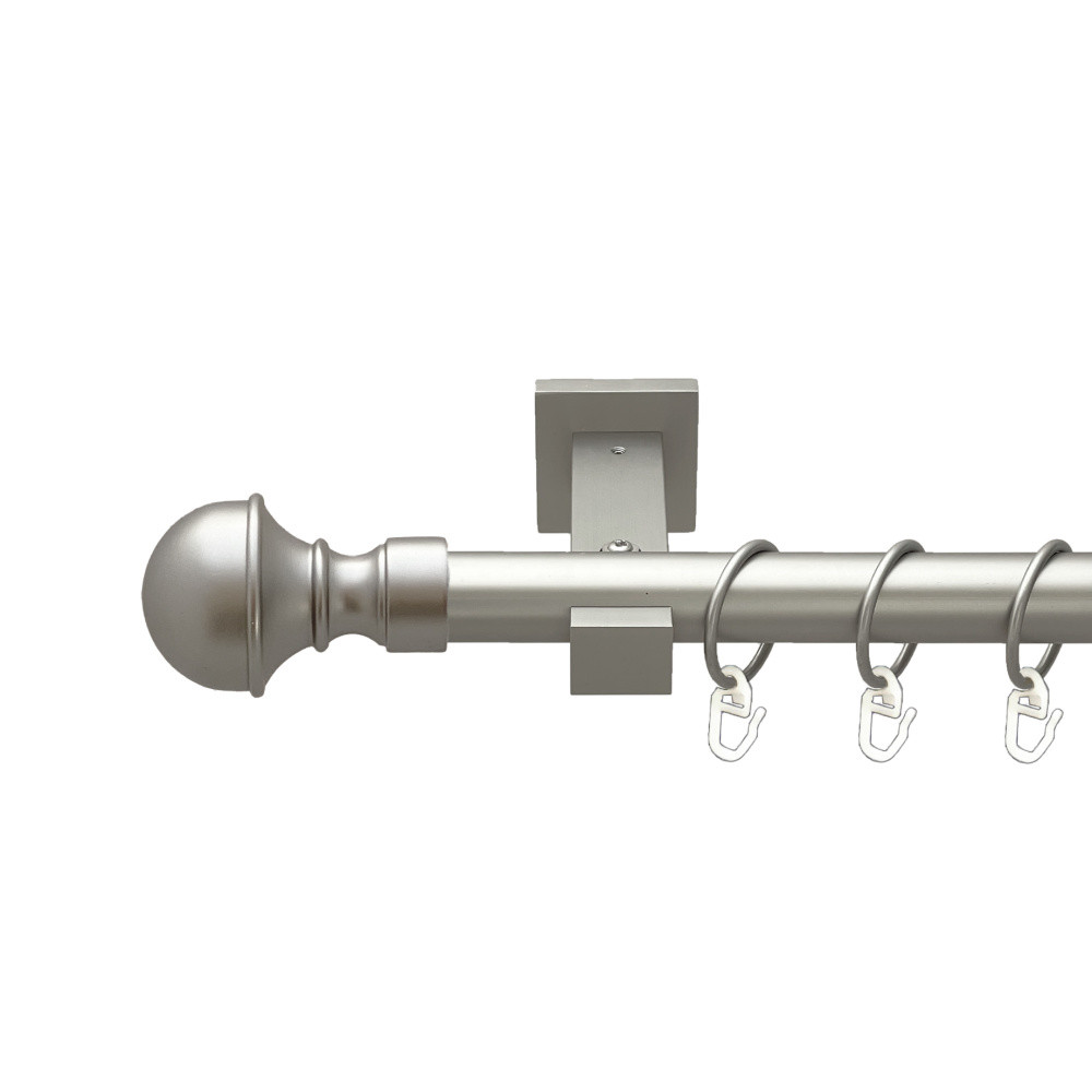 Карниз Orvit Бостон металевий однорядний техно гладка труба кільце металеве Сатин 25 мм 300 см (00-00026236), фото 1