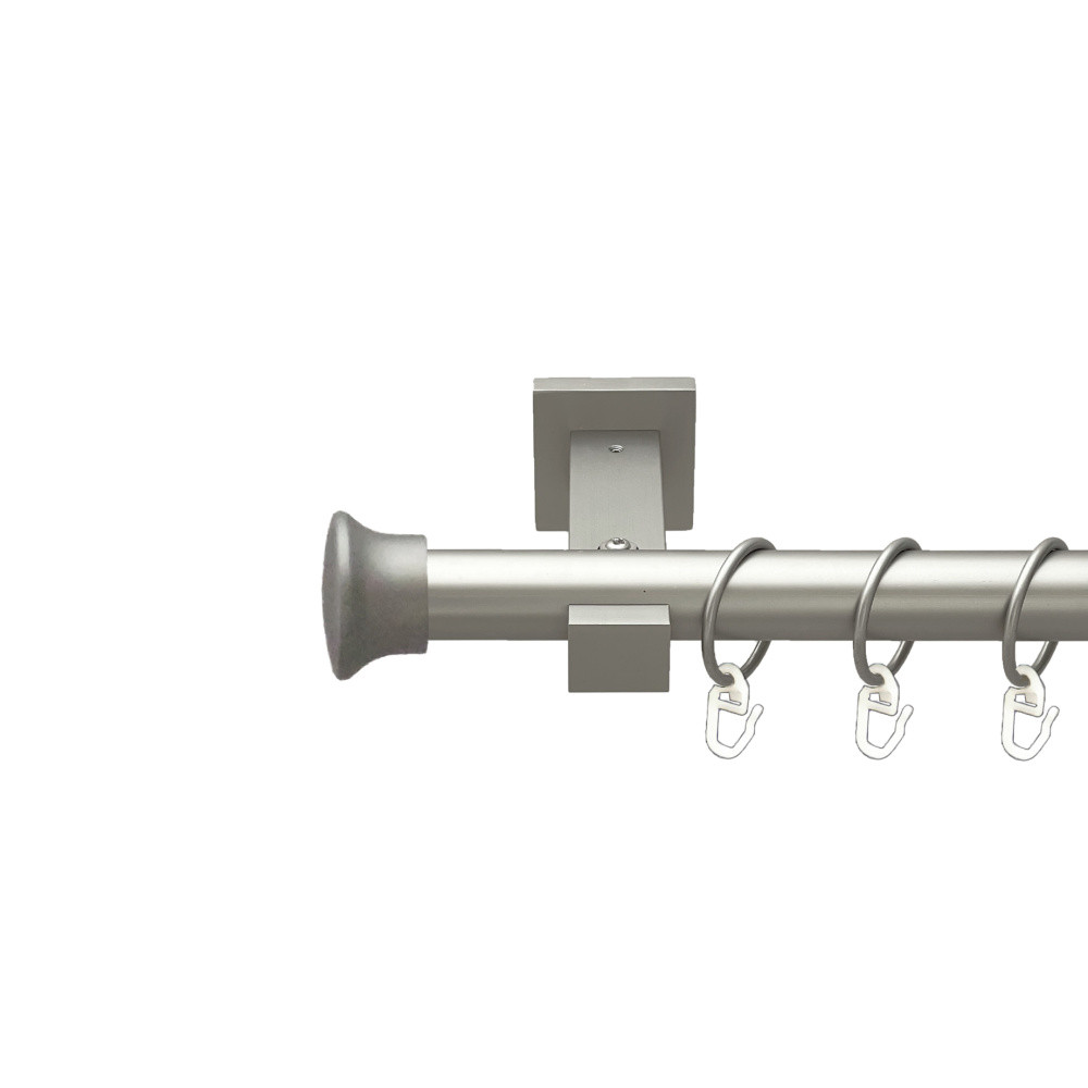 Карниз Orvit Дуо металевий однорядний техно гладка труба кільце металеве Сатин 25 мм 160 см (00-00026237), фото 1