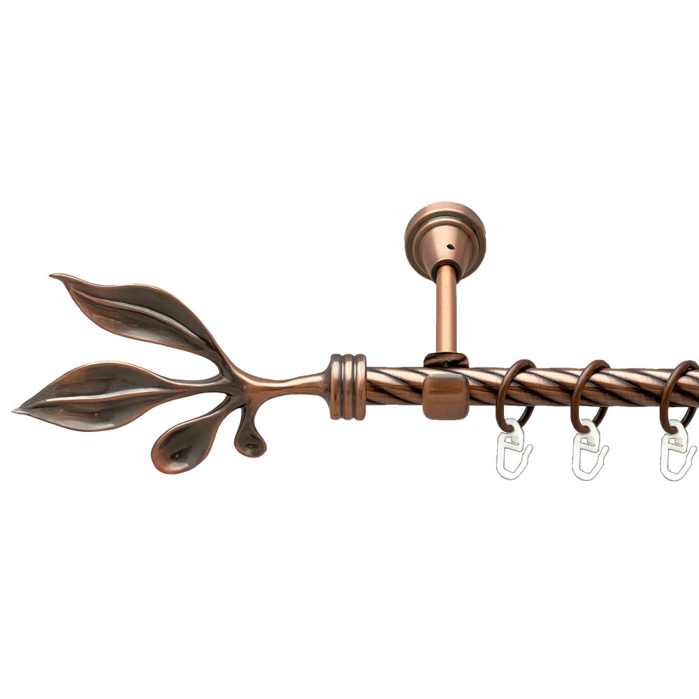 Карниз Orvit Баваро металевий однорядний відкритий скручена труба кільце металеве Мідь 16 мм 200 см (00-00025125), фото 1