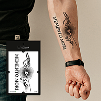 Тимчасове водостійке тату, чоловічі тимчасові наколки TATTOOSHKA  «Мементо Морі»