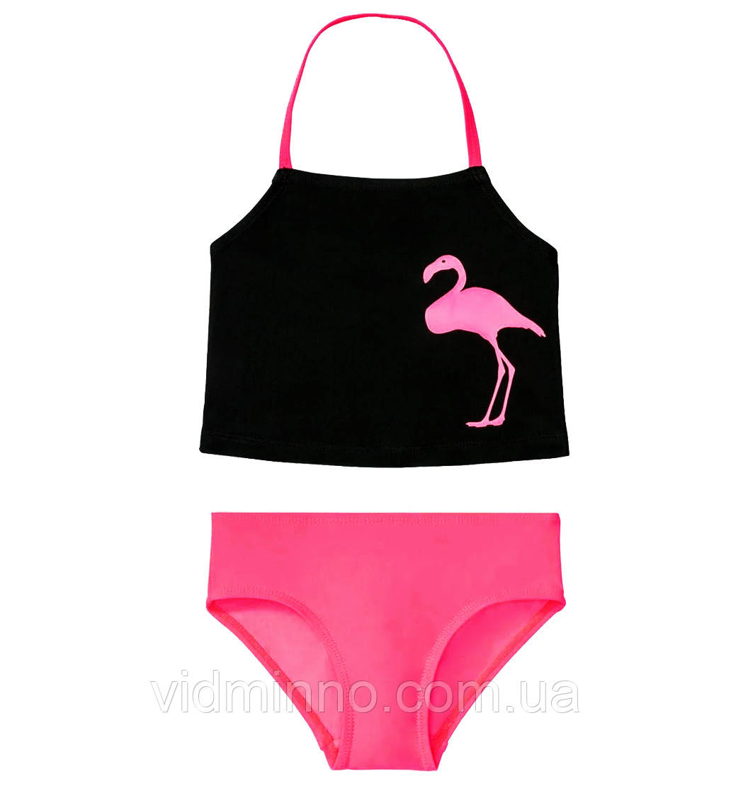Окремий купальник Lupilu на дівчинку р.98-104, 2-4 роки, топ + плавки, фламінго, фото 1