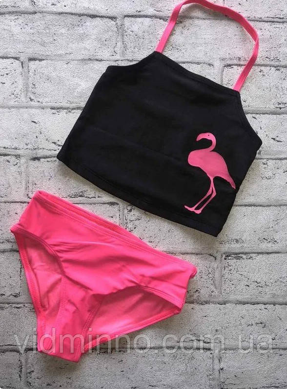 Окремий купальник Lupilu на дівчинку р.98-104, 2-4 роки, топ + плавки, фламінго, фото 1