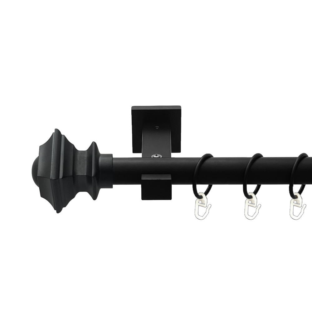 Карниз Orvit Борджеза металевий однорядний техно гладка труба кільце металеве Чорний Оксамит 25 мм 300 см (00-00025419), фото 1