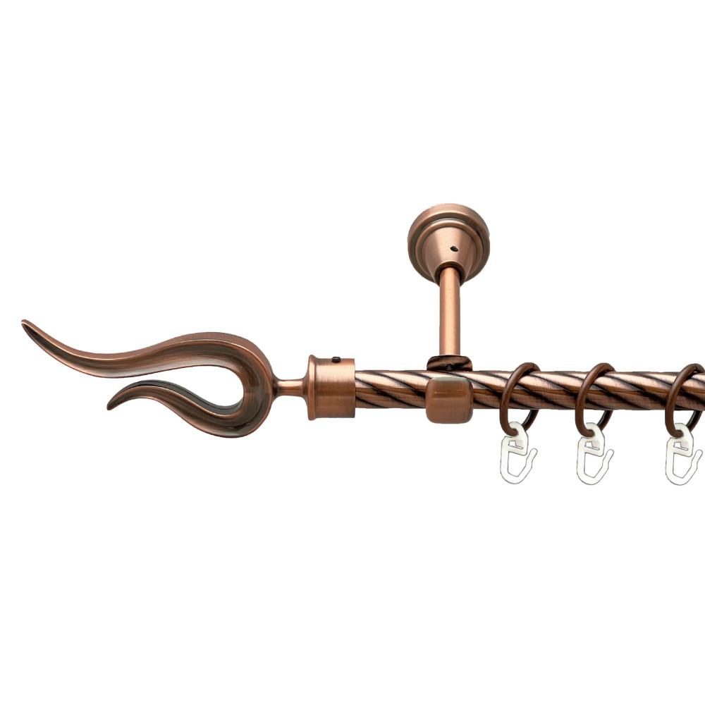 Карниз Orvit Віоло металевий однорядний відкритий скручена труба кільце металеве Мідь 16 мм 300 см (00-00025143), фото 1