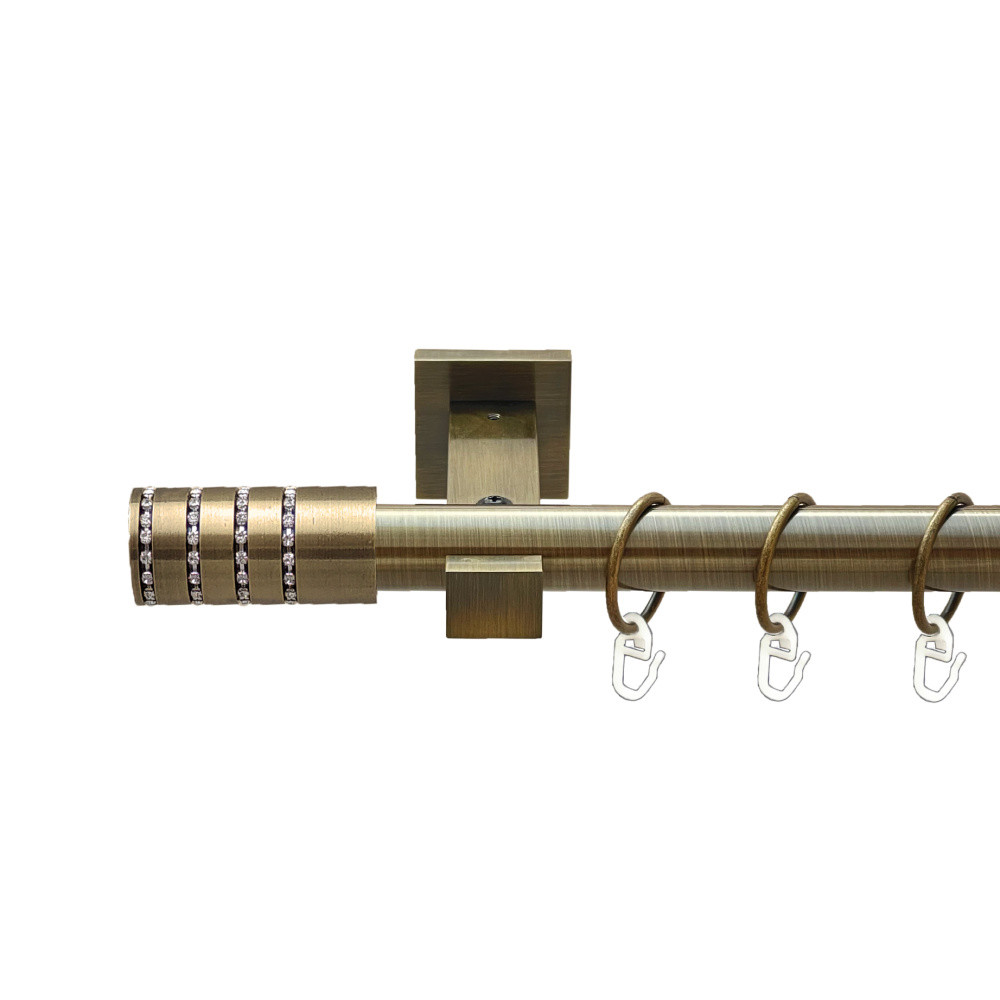 Карниз Orvit Барамелла металевий однорядний техно гладка труба кільце металеве Антик 25 мм 300 см (00-00025823), фото 1