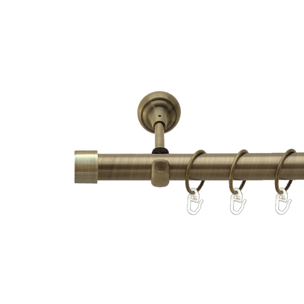 Карниз Orvit Заглушка металевий однорядний відкритий гладка труба кільце металеве Антик 25 мм 240 см (00-00025582), фото 1