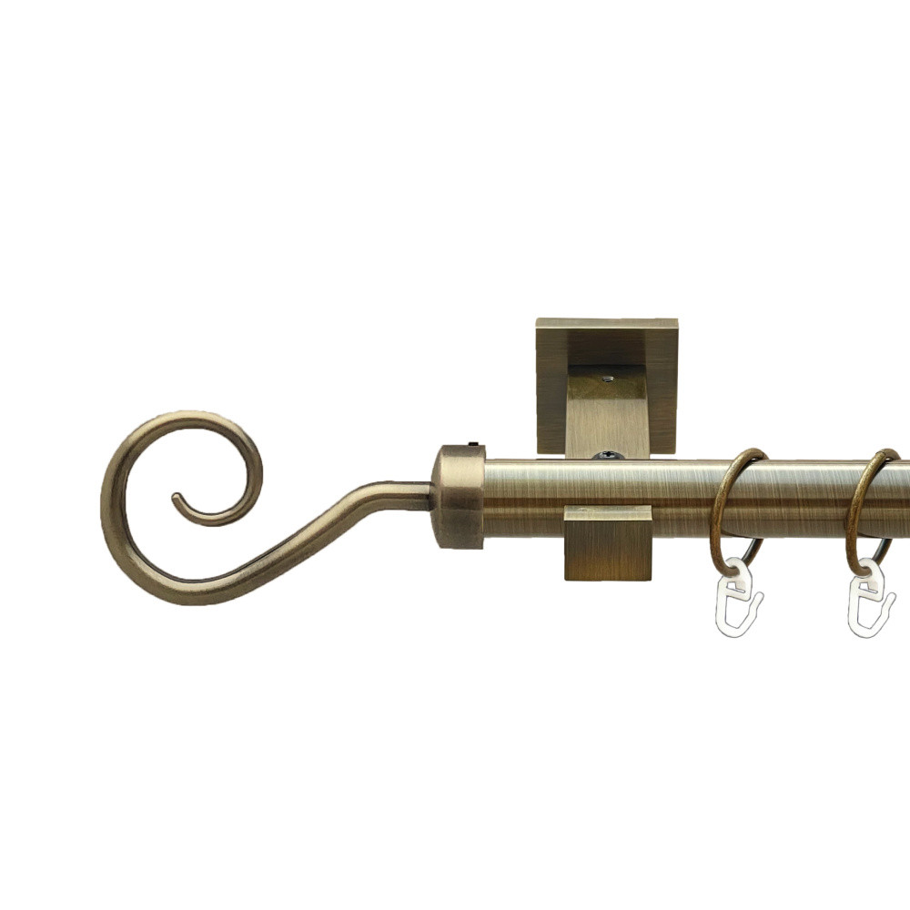 Карниз Orvit Гак металевий однорядний техно гладка труба кільце металеве Антик 25 мм 160 см (00-00025836), фото 1