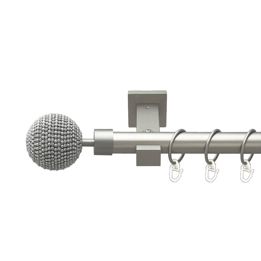 Карниз Orvit Карера металевий однорядний техно гладка труба кільце металеве Сатин 25 мм 200 см (00-00026254), фото 1