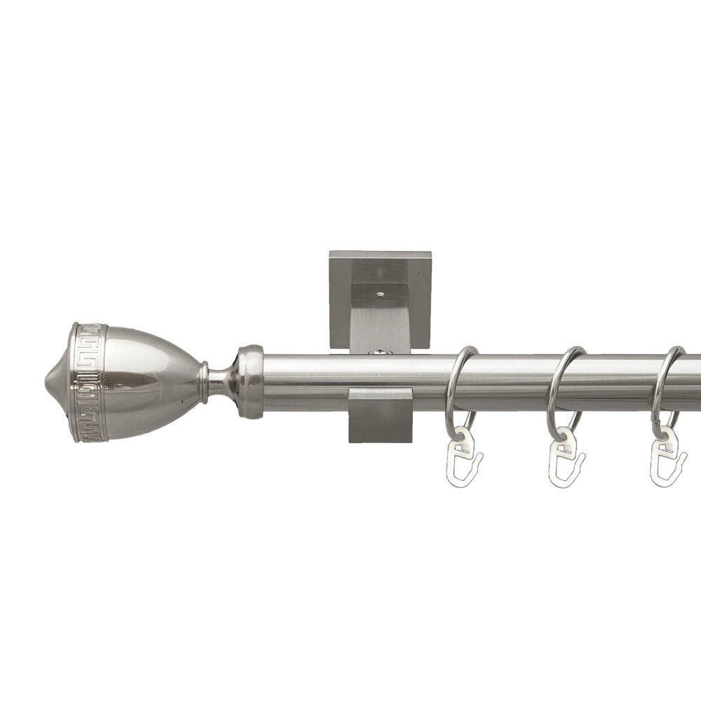 Карниз Orvit Афіна металевий однорядний техно гладка труба кільце металеве Нержавіюча Сталь 25 мм 300 см (00-00026468), фото 1