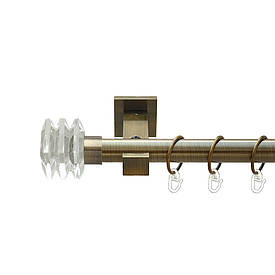 Карниз Orvit Міліора металевий однорядний техно гладка труба кільце металеве Антик 25 мм 160 см (00-00025884)