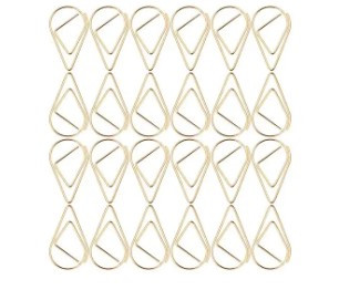 Скріпка фігурна Крапля, золото, фото 1