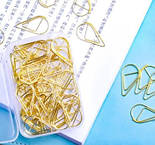 Скріпка фігурна Крапля, золото, фото 2