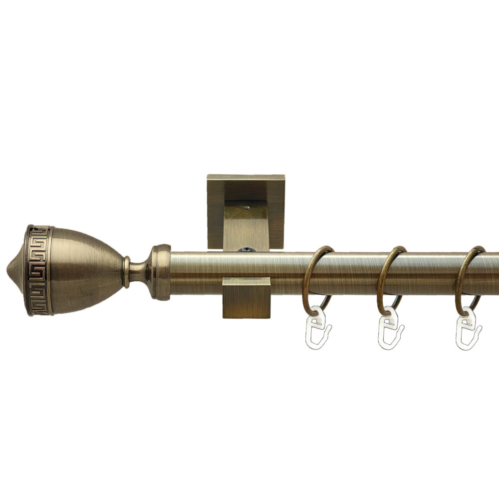 Карниз Orvit Афіна металевий однорядний техно гладка труба кільце металеве Антик 25 мм 240 см (00-00025814), фото 1