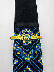 Вишита краватка чорна з зажимом СБУ