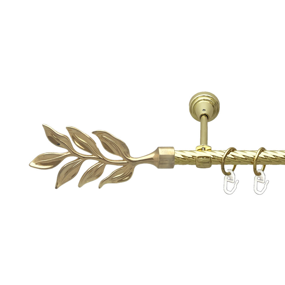 Карниз Orvit Лавр металевий однорядний відкритий скручена труба кільце металеве Золото 16 мм 300 см (00-00024787), фото 1