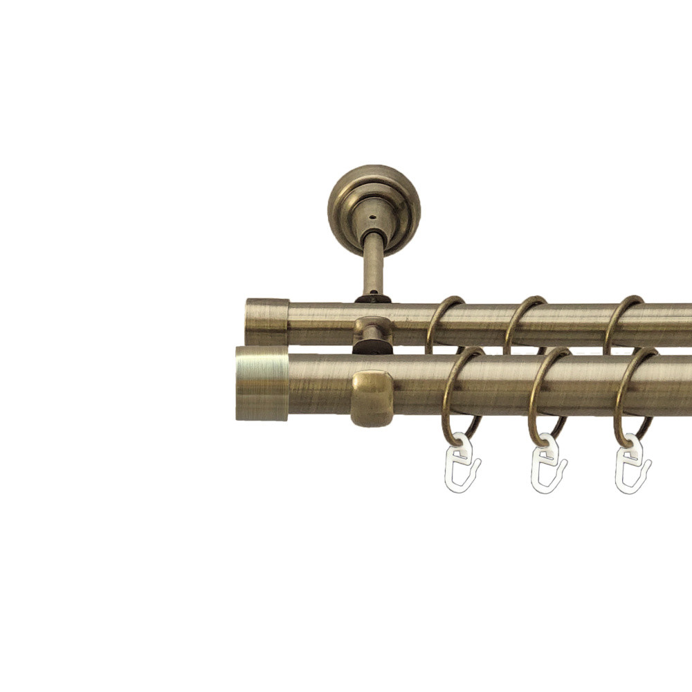 Карниз Orvit Заглушка металевий дворядний відкритий гладка труба кільце металеве Антик 25\19 мм 200 см (00-00025609), фото 1