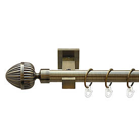 Карниз Orvit Одеон металевий однорядний техно гладка труба кільце металеве Антик 25 мм 200 см (00-00025893)