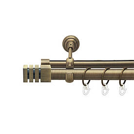 Карниз Orvit Акорда металевий дворядний опозитний гладка \ профільна труба кільце металеве Антик 25\19 мм 240 см (00-00025646)