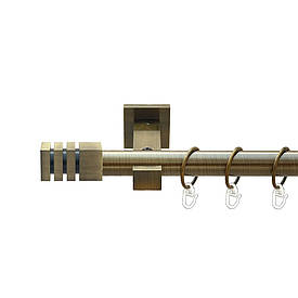 Карниз Orvit Акорда металевий однорядний техно гладка труба кільце металеве Антик 25 мм 240 см (00-00025802)