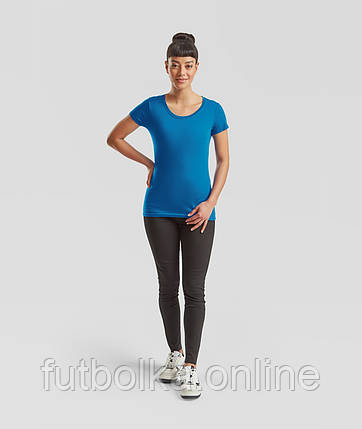 Ультрамаринова футболка жіноча преміум якість Ringspun premium T LADY-FIT Fruit of the loom, фото 1