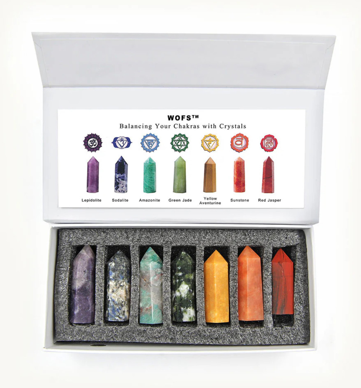 Набір Кристалів Кристалічних Точок із 7 Чакр розблокувати та збалансувати чакри, фото 1