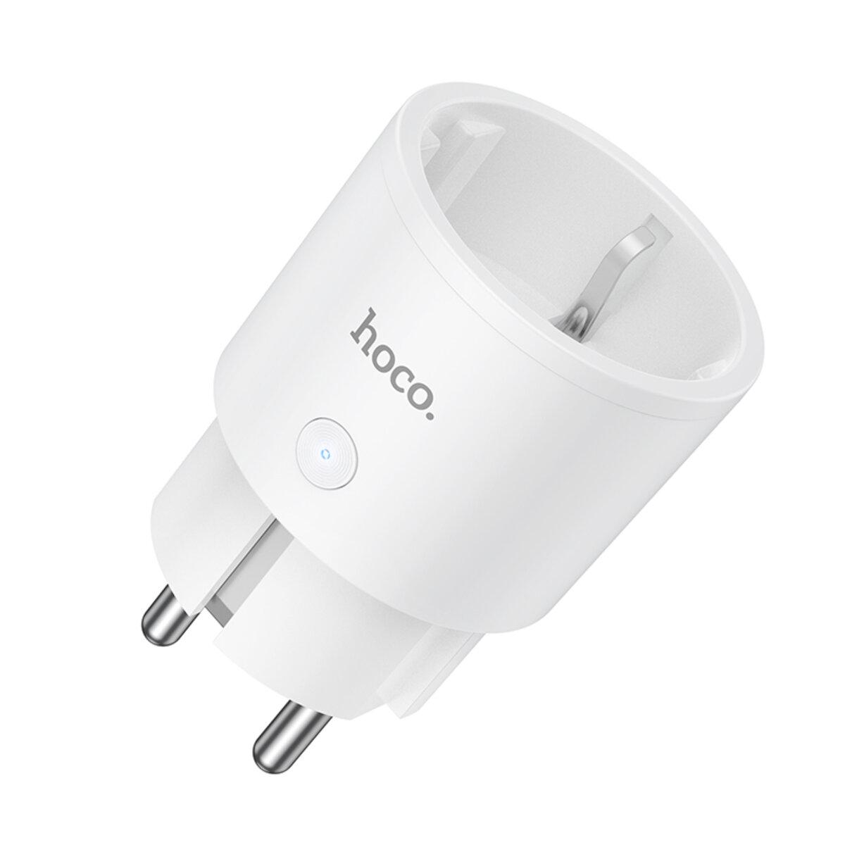 Смарт розетка Розумна Wi-Fi розетка Hoco AC16 Veloz smart socket (EU/GER) 2400W, 10A, 2.4Ghz Білий, фото 1