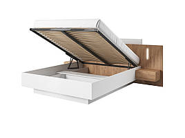 Ліжко двоспальне з приліжковими тумбами і LED 3D (Cube) 160 Perfect Home (з підйомним механізмом/без матраца)