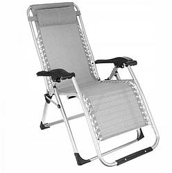 Розкладний садовий шезлонг лежак Bonro BG-007 сірий колір