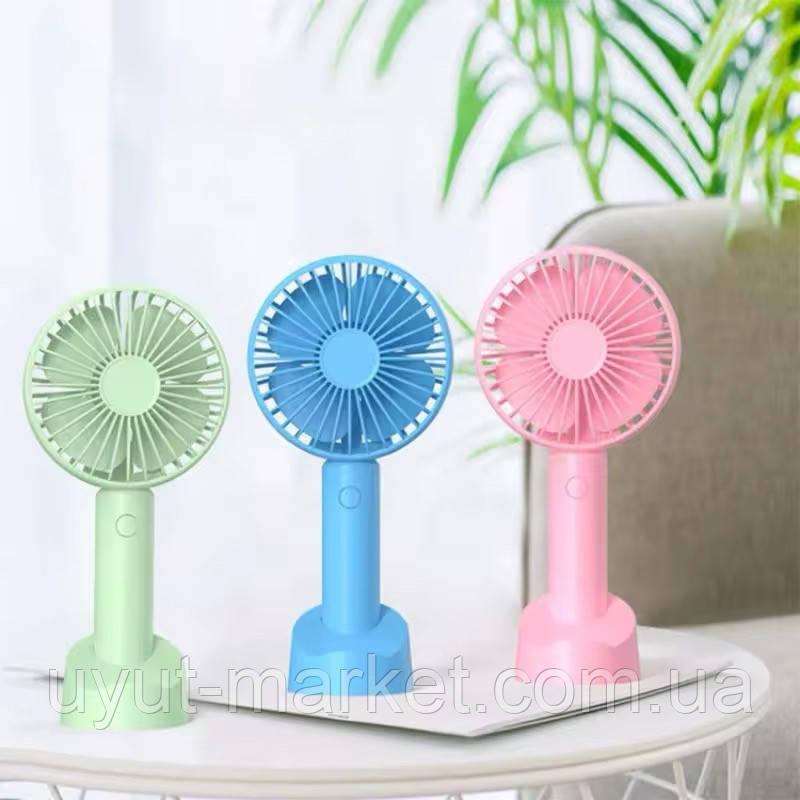 Портативний ручний міні-вентилятор на підставці зі змінним акумулятором №1 Mini Fan, фото 1