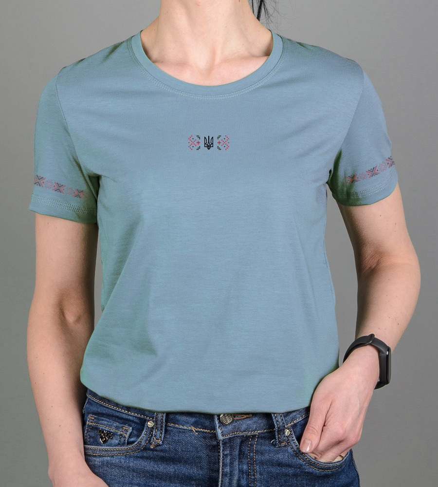 Футболка жіноча Орнамент 2415ж (Уп.4шт M-XXL), Полин