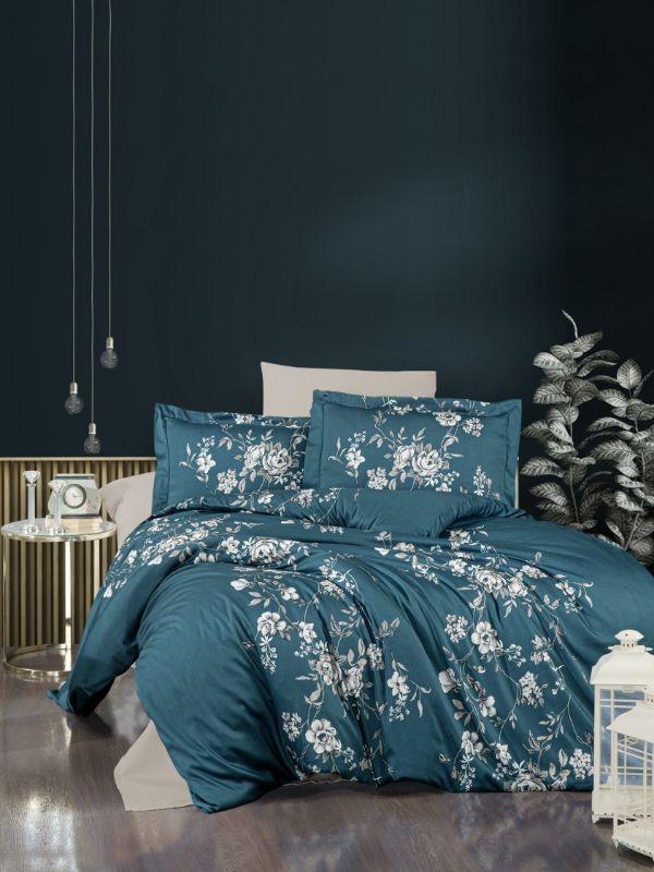 Односпальний комплект First Choice Arya turquoise Сатин