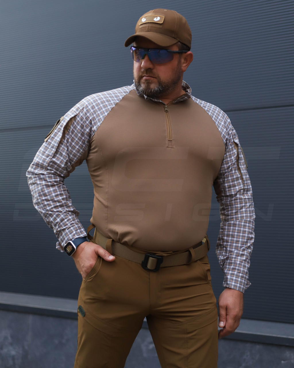 Убакс бойова сорочка URBAN тканина Мокко в клітинку койот, фото 1