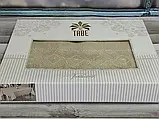 Жаккардова скатертина з мереживом Tabe UMBERTO 160х220см., фото 5